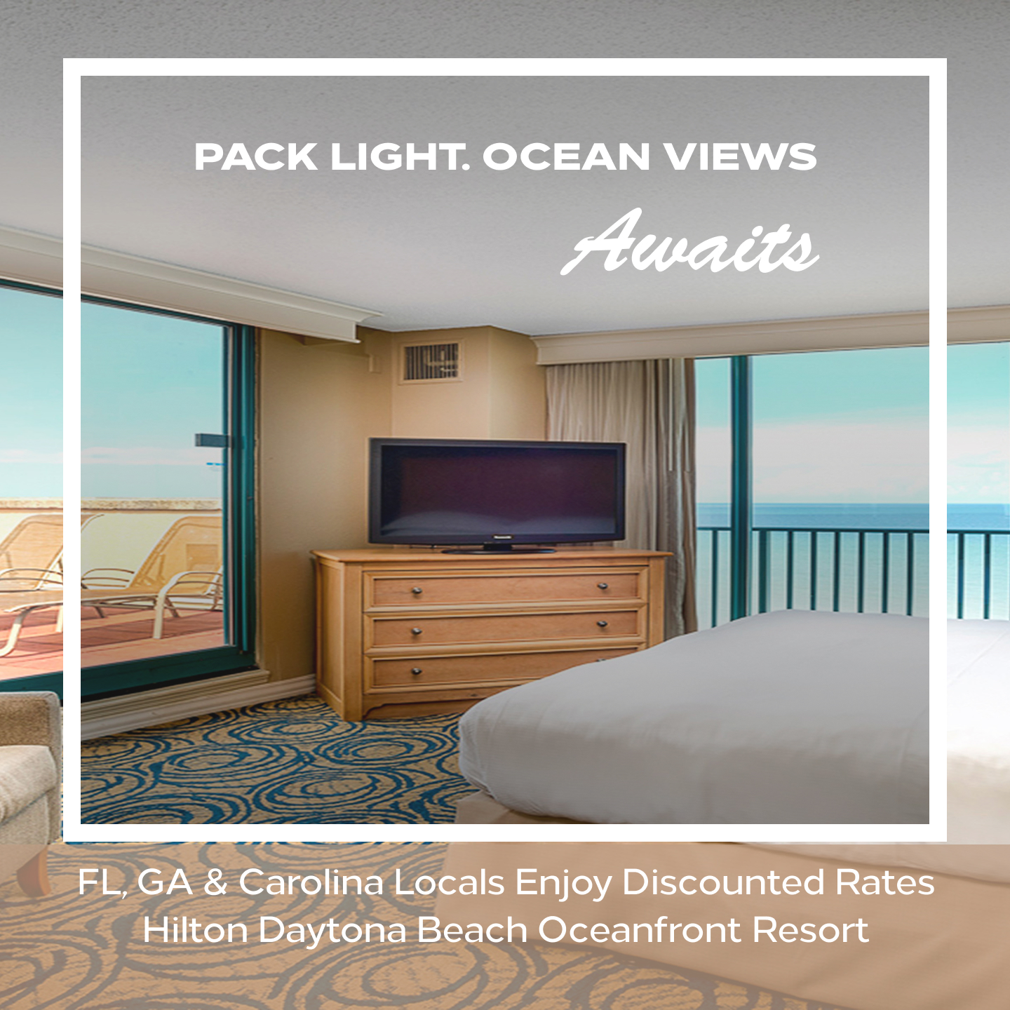 Hilton Daytona Beach Southern Hospitality social post, version 1